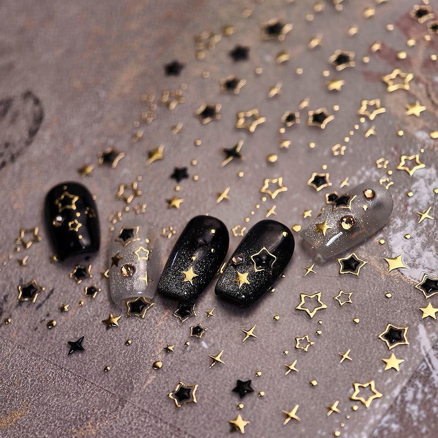 LuLuFun Studio Gold Star Nail Deco Stickers - Ultra-Thin DIY Nail Art