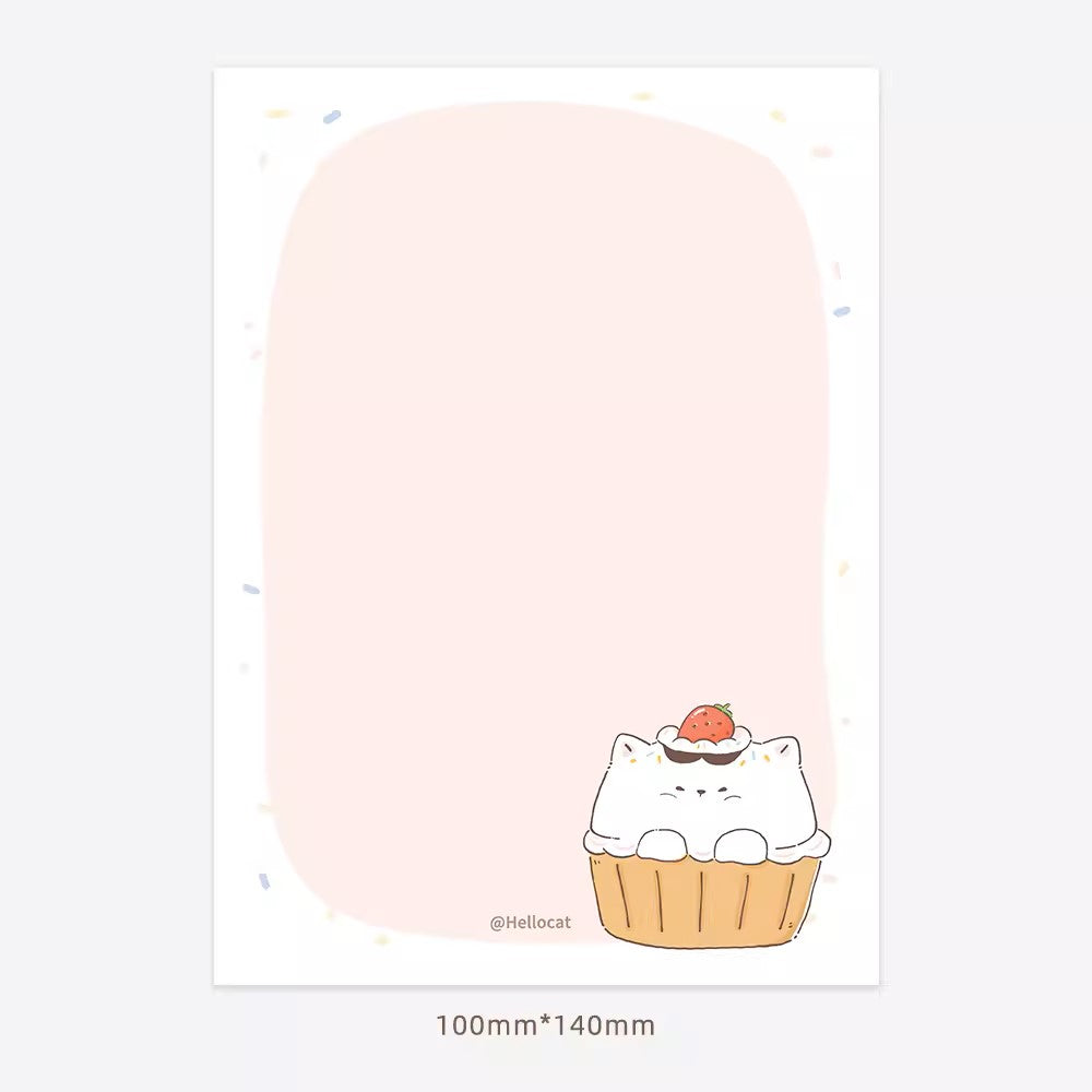 LuLuFun Studio Kitty Bakery Memo Pad – Kawaii Cat Note Pad, 50 Sheets