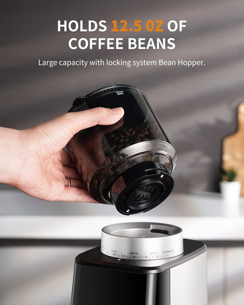 Shardor Electric Conical Burr Coffee Grinder - 51 Settings & Timer