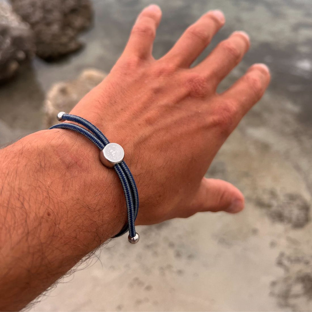 Swole Panda Grey Stripe Rope Bracelet – Recycled Ocean Plastic Unisex