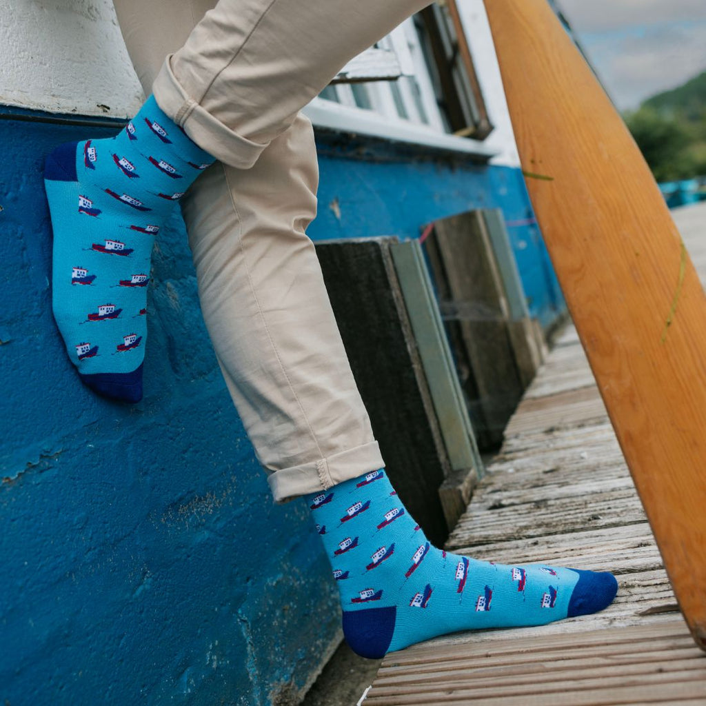 Swole Panda Motorboat Bamboo Socks – Breathable Nautical Novelty Socks