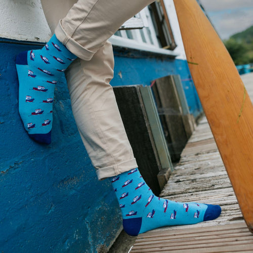 Swole Panda Motorboat Bamboo Socks – Breathable Nautical Novelty Socks