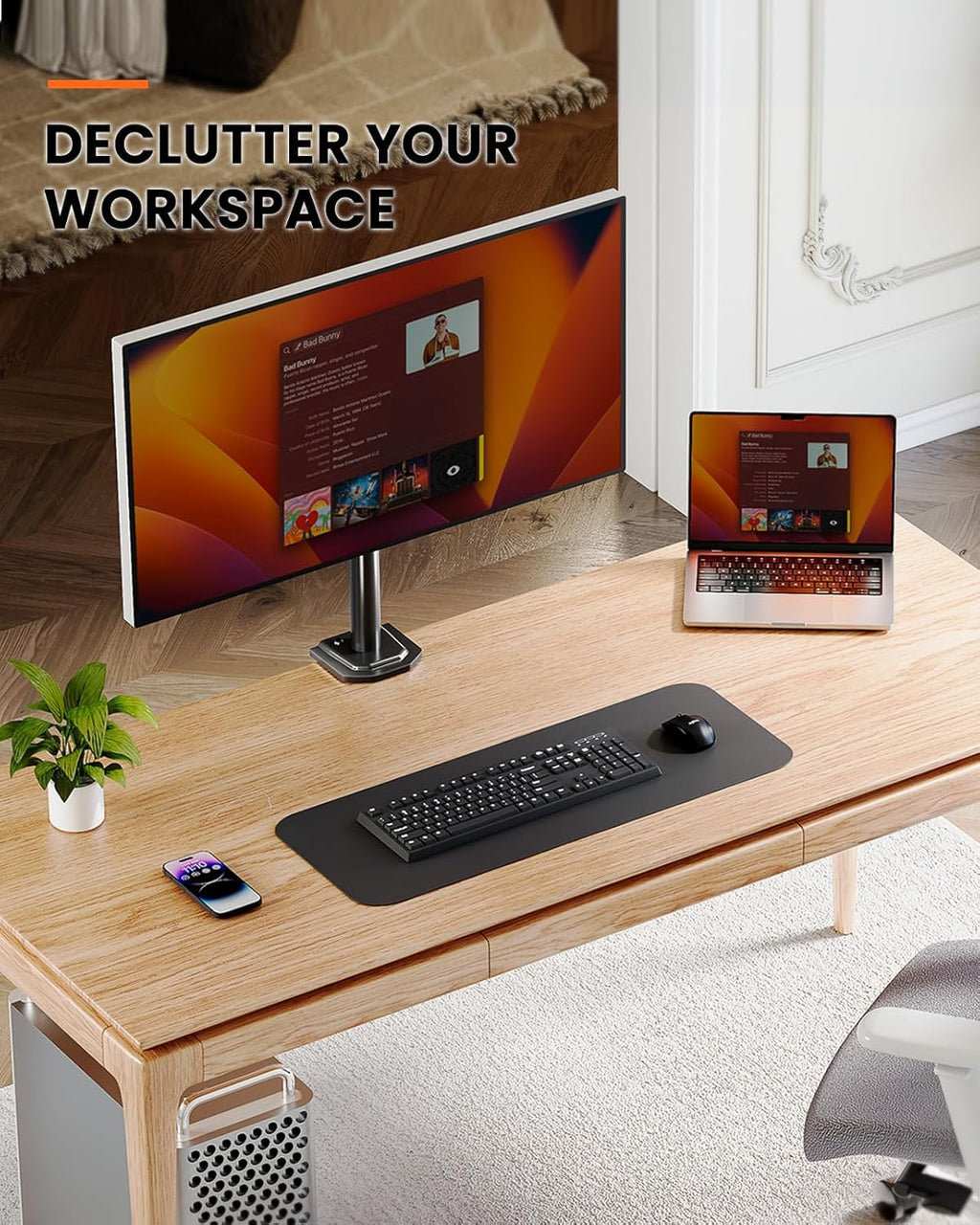ErGear Single Monitor Stand | 13-32 Inch VESA Desk Mount | 8kg Capacity