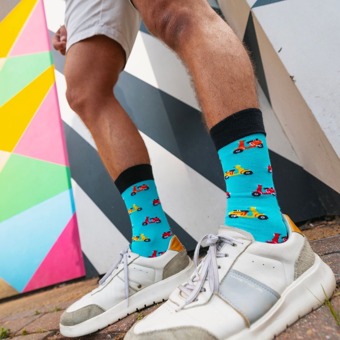 Swole Panda Scooter Bamboo Socks – Breathable Novelty Print Footwear