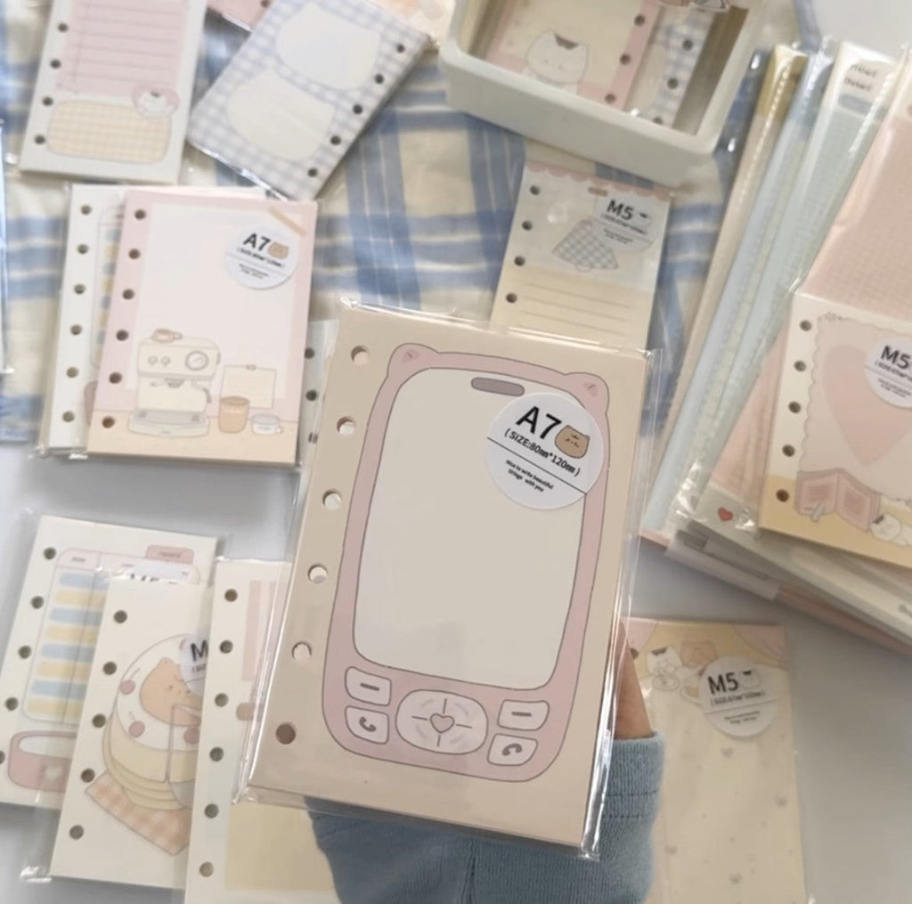 A7 Kitty Refill Paper by LuLuFun Studio – 30 Cute Journaling Notes