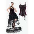 Dark in Love Serilda Velvet Lace Corset Top – Wine Red Gothic Style
