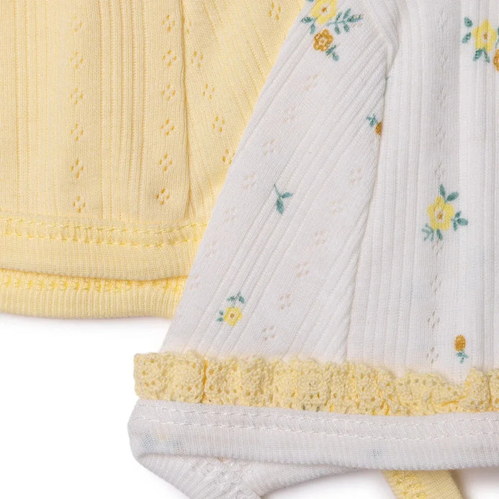 Bebetto Girls Hat Floral Print - Yellow