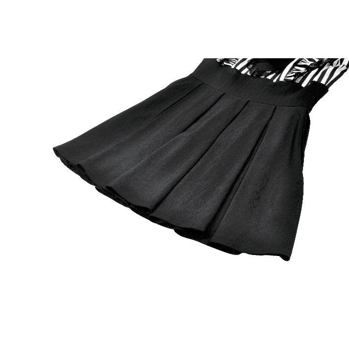 Dark in Love Striped Ruffle Gothic Lolita Dress – Black and White