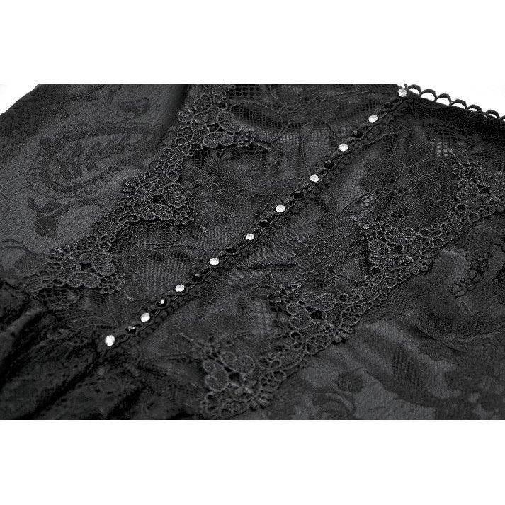 Dark in Love Morgana Gothic Off-Shoulder Lace High-Low Dress