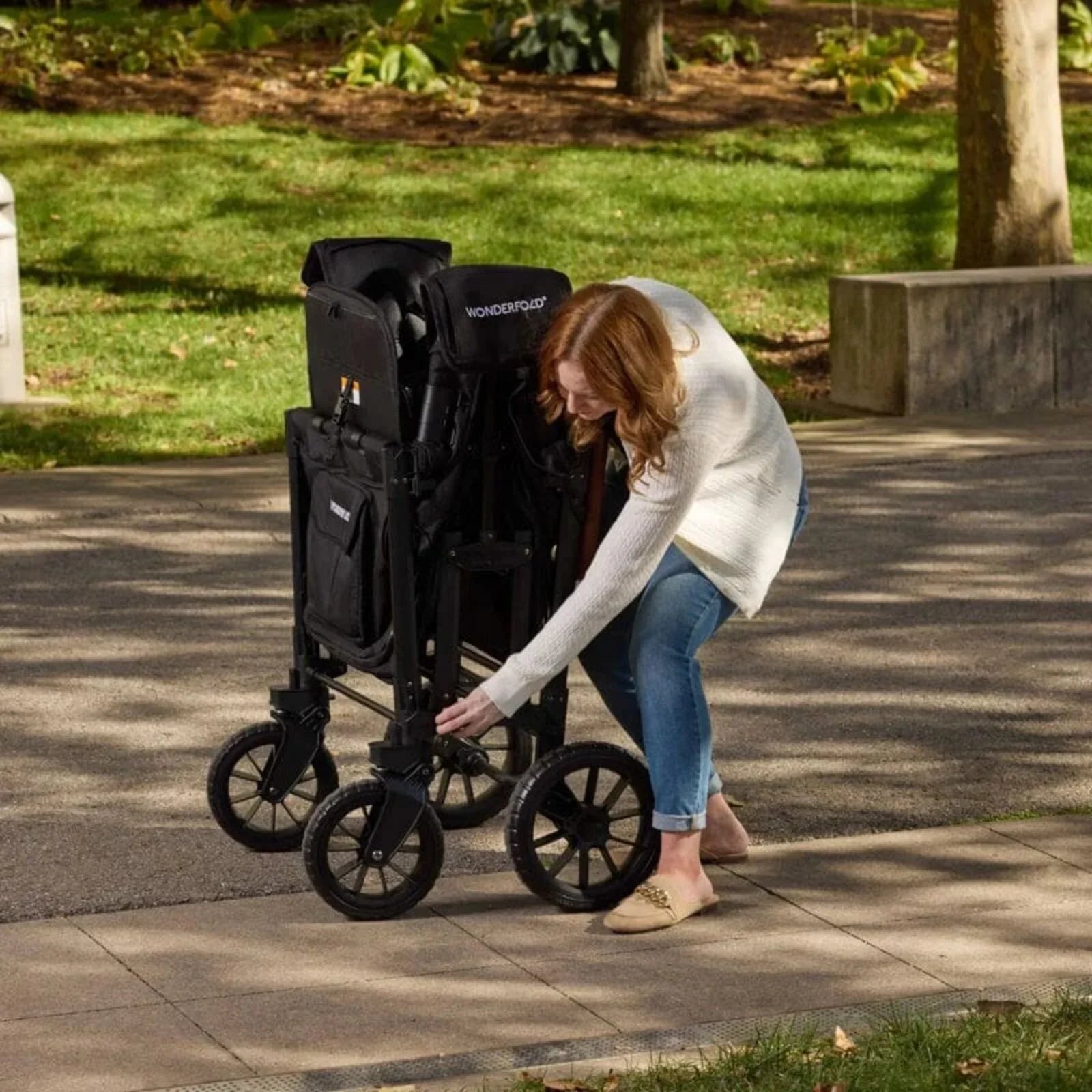 Wonderfold W4 Luxe Pro Stroller Wagon - Charcoal Grey