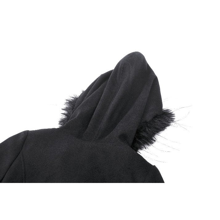 Dark in Love Eira Hooded Coat – Faux Fur and Lace Trim Winter Jacket