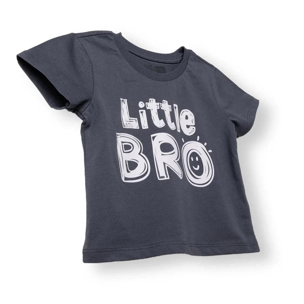 HelloBaby Boys T-shirt Slogan Print Crew Neck Short Sleeve - Charcoal