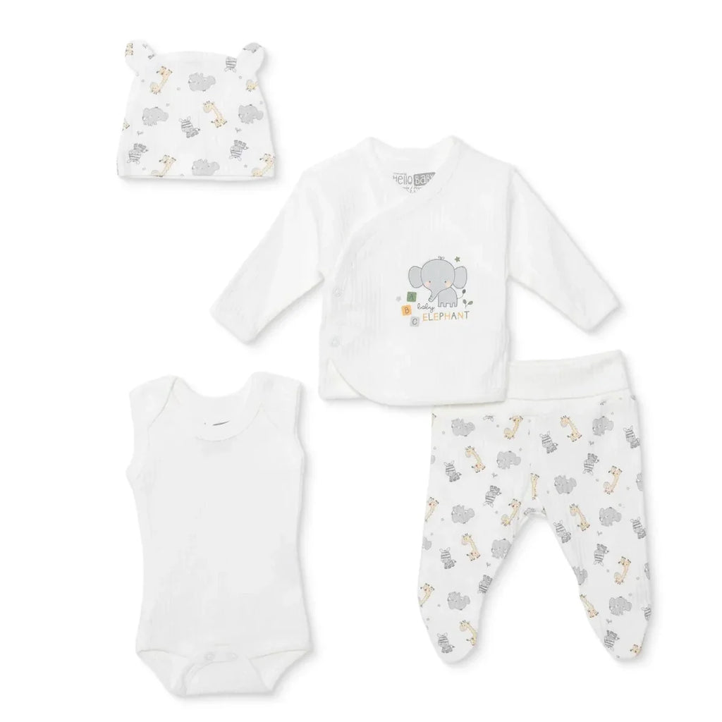 HelloBaby 100% Cotton Tiny Baby Set  - Ecru