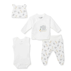 HelloBaby 100% Cotton Tiny Baby Set  - Ecru