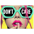 Bold Attitude Art Print | "I Don't Care" Motivational Poster | Unique Wall Decor Gift