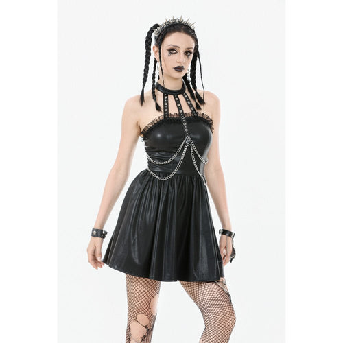 Dark in Love Valentina Red Velvet Mesh Goth Dress | Embroidered Gown