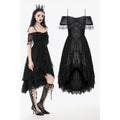 Dark in Love Soraya Gothic Lace High-Low Dress | Off-Shoulder Black