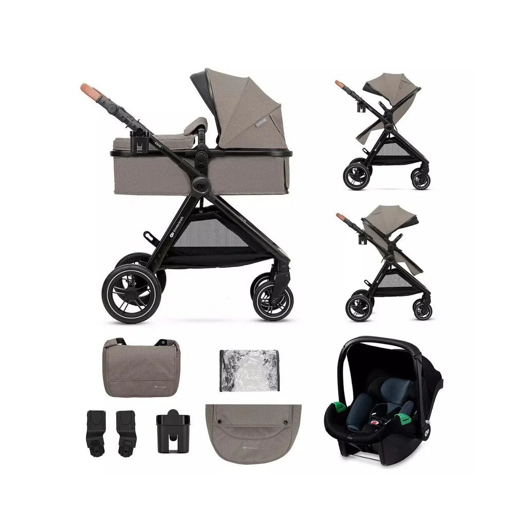 Kinderkraft Esme Pro 3-in-1 Travel System with Mink Pro Car Seat - Sand Beige