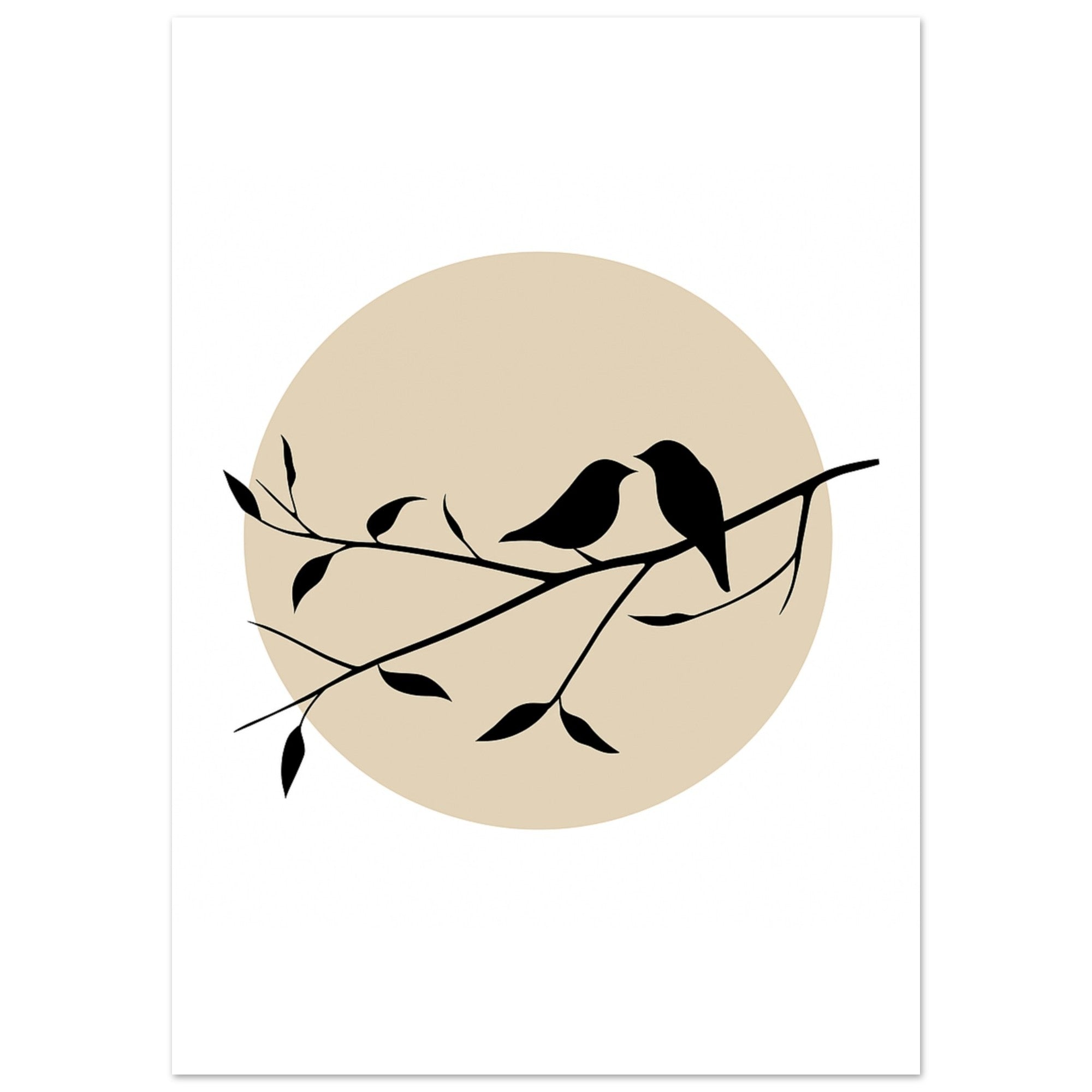 Bird Silhouette Poster – Minimalist Wall Art with Setting Sun | Nature Decor Gift