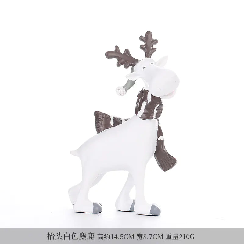 Nordic Elk Decorative Resin Figurine – Pastel Home Ornament (3 Colours)