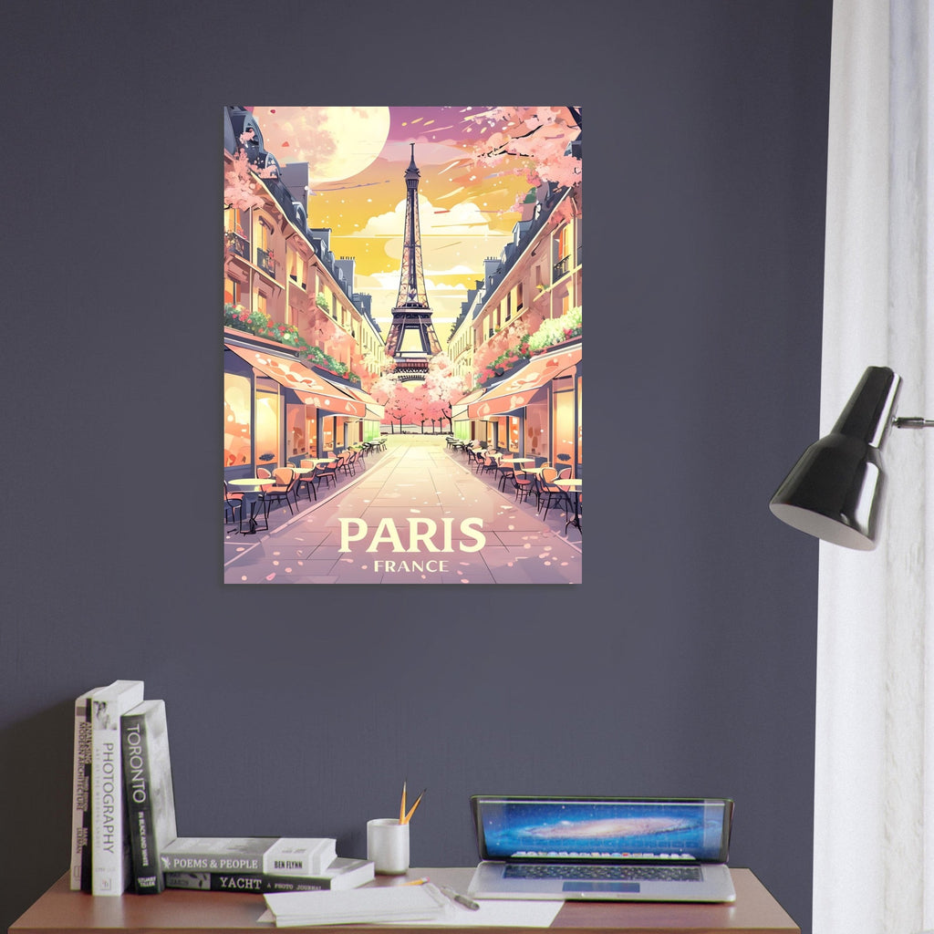 Paris Street Scene Wall Art - Eiffel Tower Sunset Print