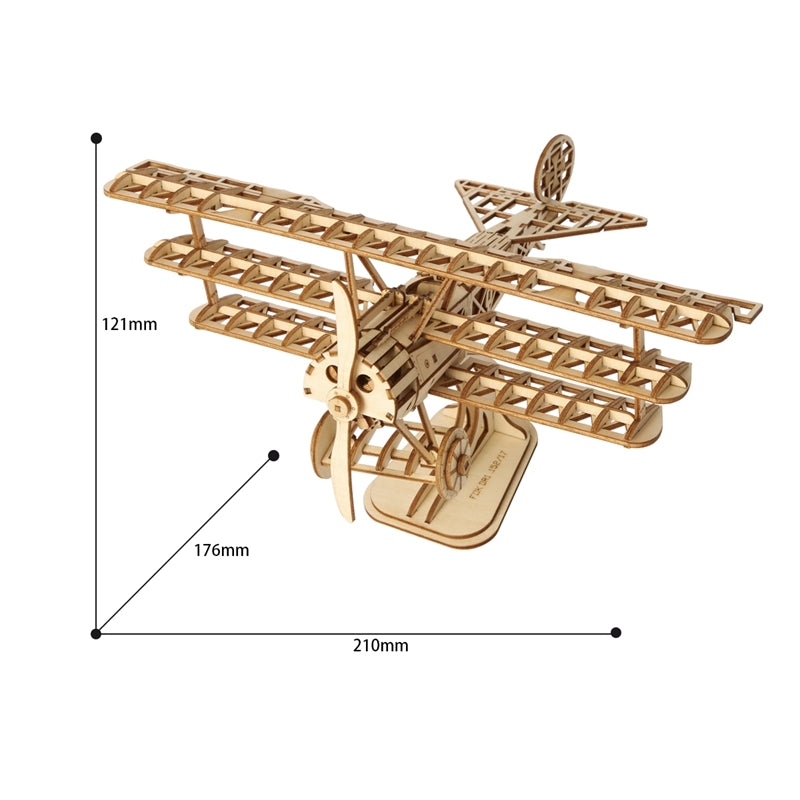 Robotime Rolife Airplane TG301 3D Wooden Puzzle – DIY Model Hobby Kit