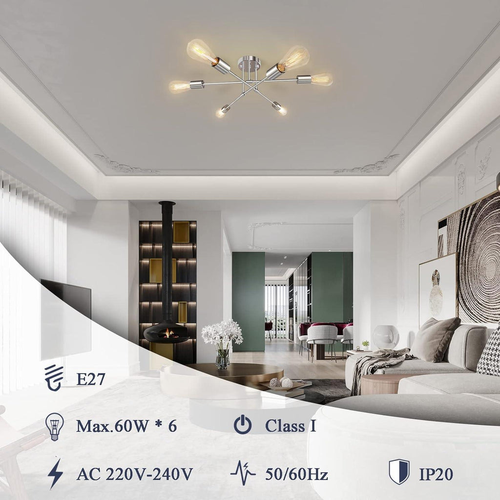 Massive Discounts Sputnik Ceiling Light – 6-Light Chrome Semi Flush