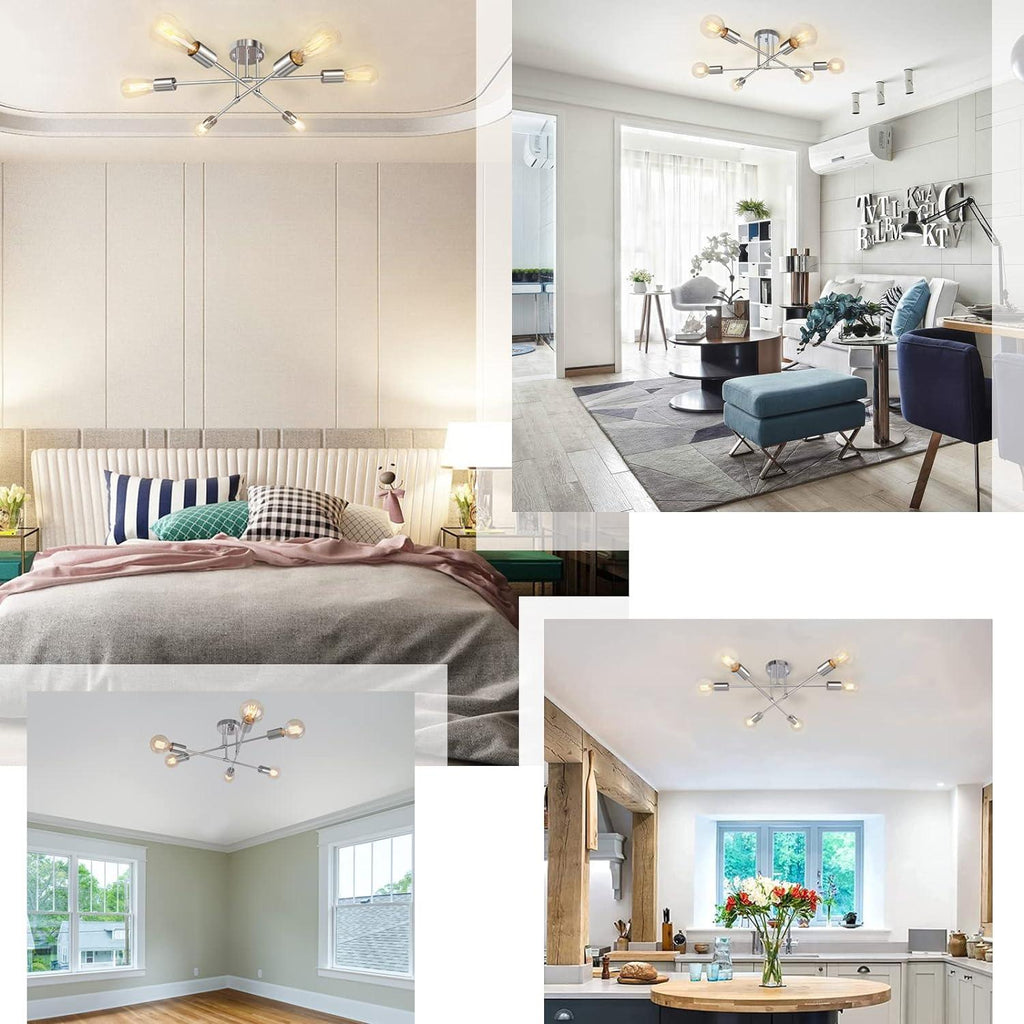 Massive Discounts Sputnik Ceiling Light – 6-Light Chrome Semi Flush