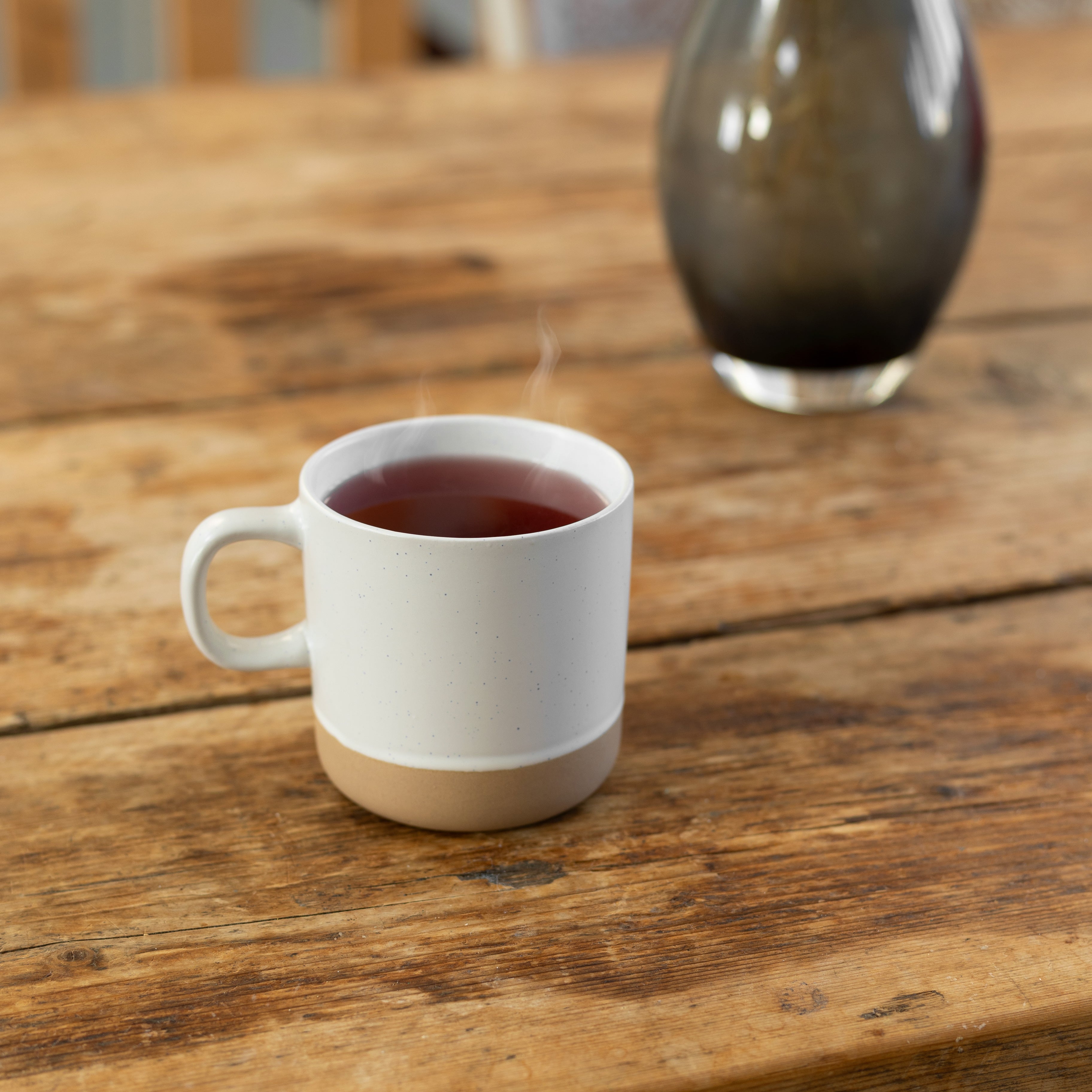 Mogarden White Speckled Ceramic Coffee Mug – 12oz Stoneware Cup