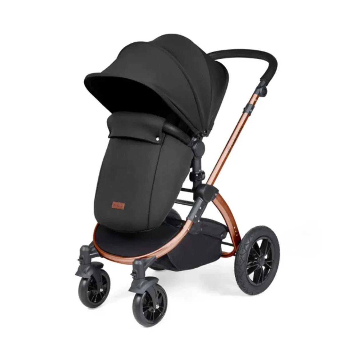 Ickle Bubba Stomp Luxe Travel System with i-Size Stratus Car Seat & ISOFIX Base 12 pcs - Bronze & Midnight & Black