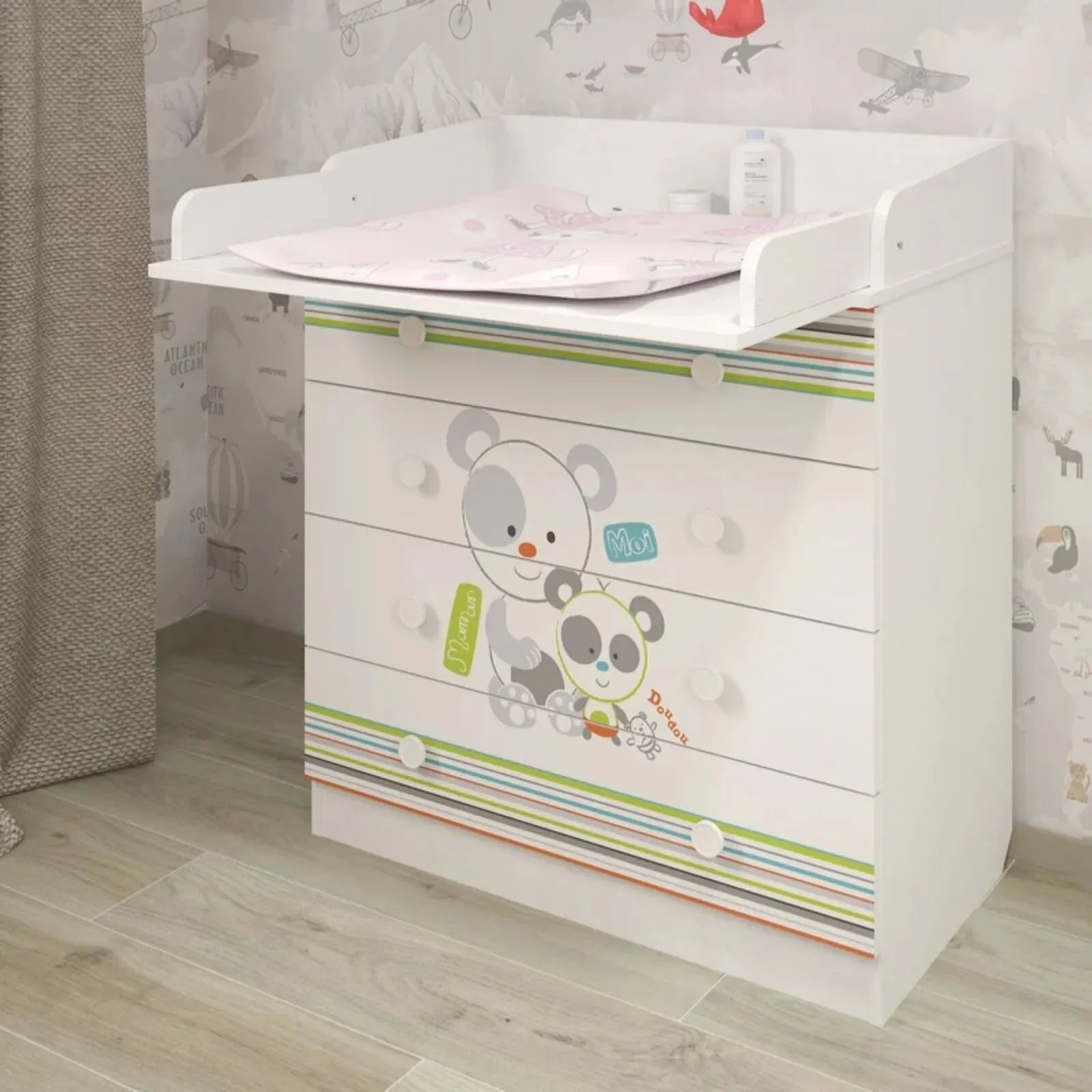 Shefa Kids 800 Changing Dresser - Pandas