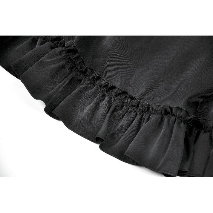 Dark in Love Gothic Victorian Crimson Lace Panel Maxi Skirt