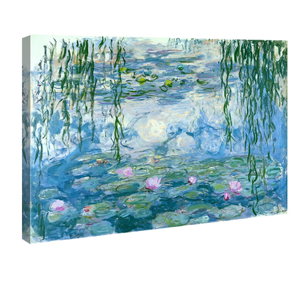 Monet Water Lilies Giclee Canvas Wall Art - 48x36 Inch