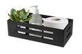 Gzsekken Black Wooden Toilet Tank Basket | Bathroom Storage Tray