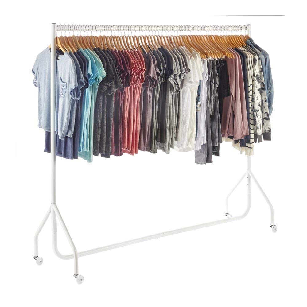 The Shopfitting Shop Heavy Duty White Clothes Rail | 6ft Steel Garment Rack