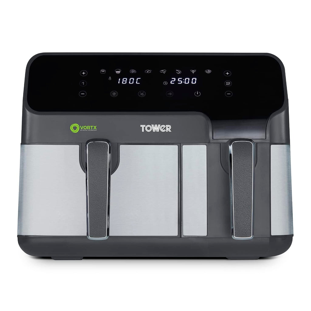 Tower T17099 Vortx Dual Basket Air Fryer | 8.5L Capacity | 1700W Black