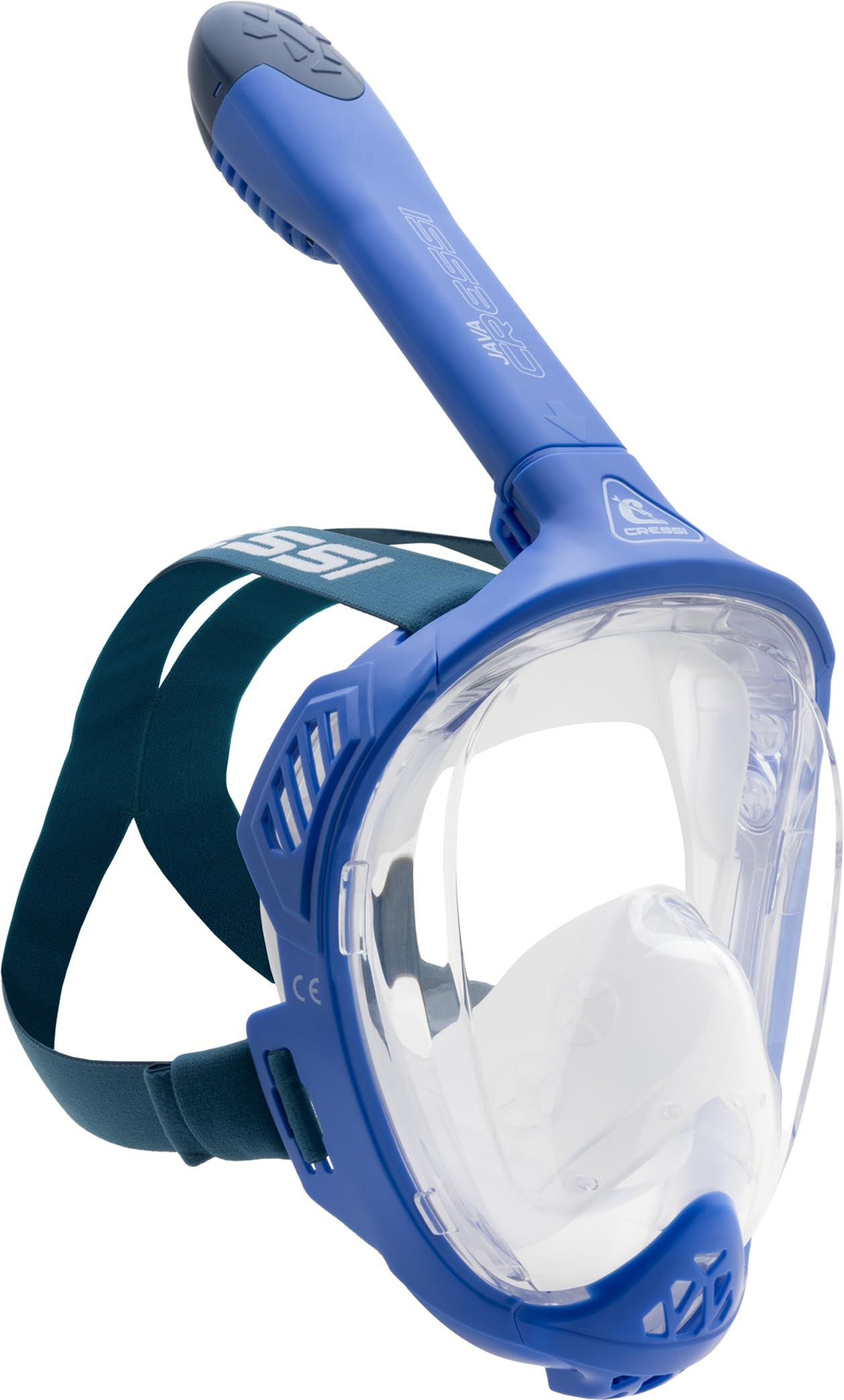 Cressi Java Full Face Snorkel Mask – Anti-Fog Silicone – Blue/Navy L/XL