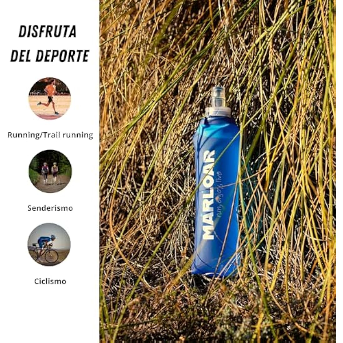 MARLOAR Soft Flask 500ml – Collapsible Running Water Bottle, 2 Pack