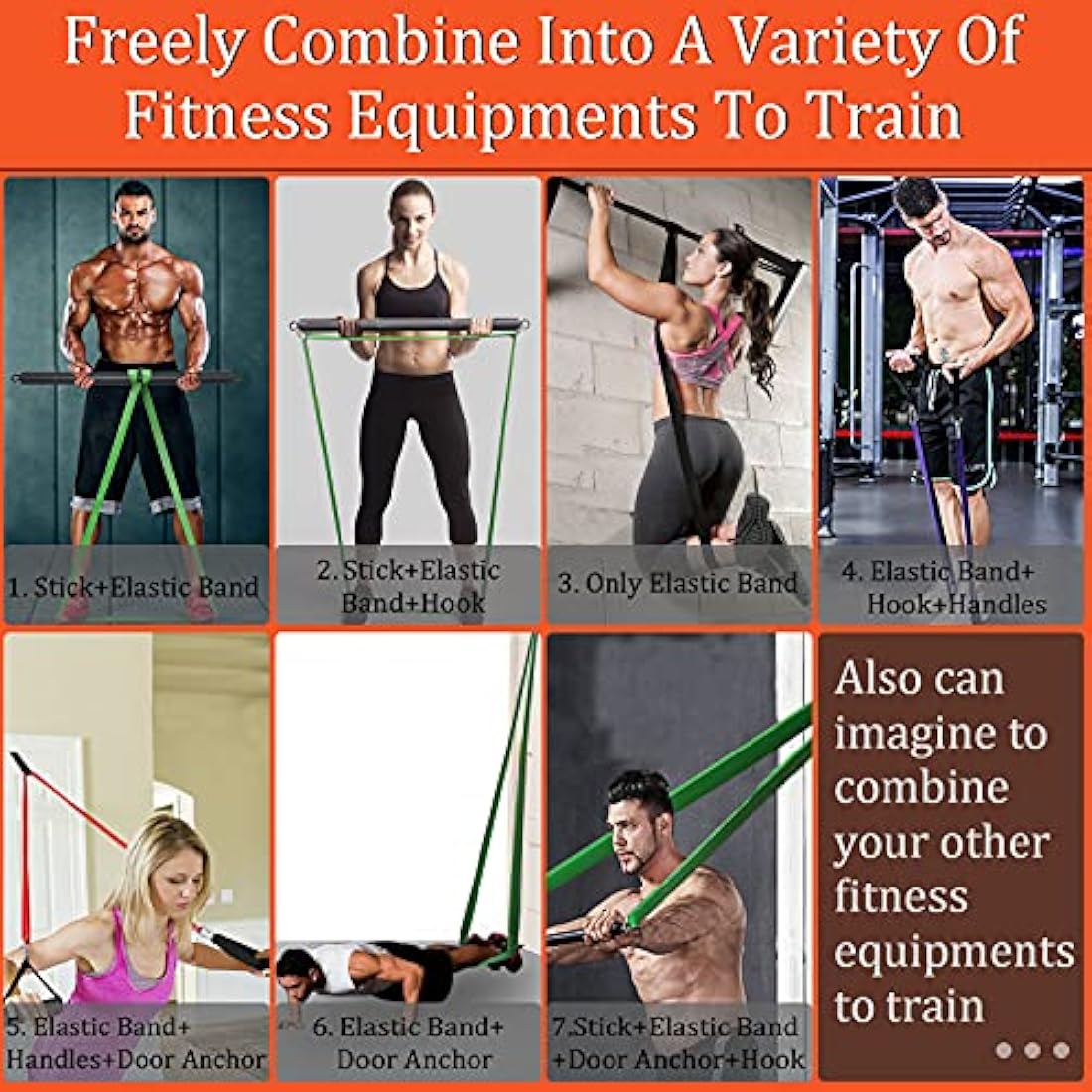 Jolof Store Resistance Bands Set with 75cm Detachable Exercise Bar