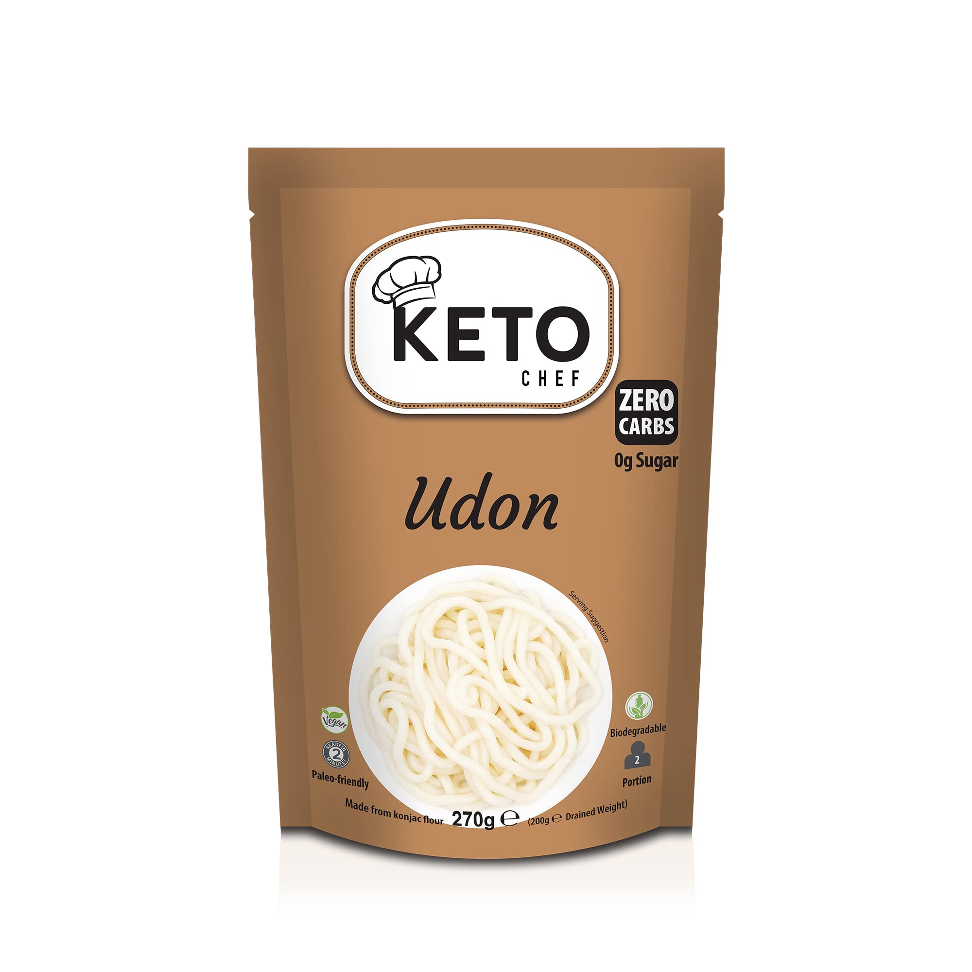Keto Chef Konjac Udon Noodles – Low Carb Vegan Shirataki (6 Pack)