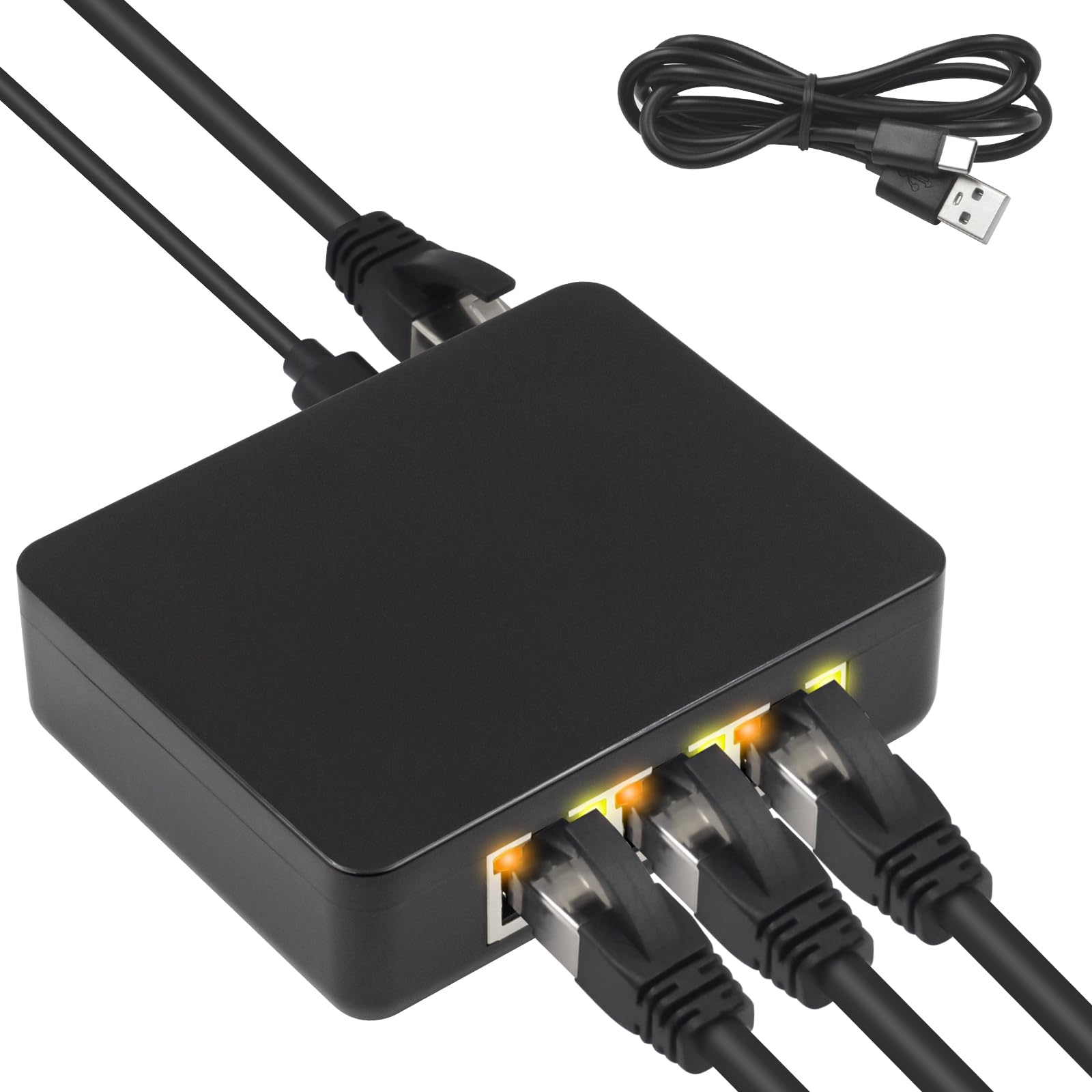 Maxhood Gigabit Ethernet Splitter 1 to 3 | 1000Mbps RJ45 Adapter