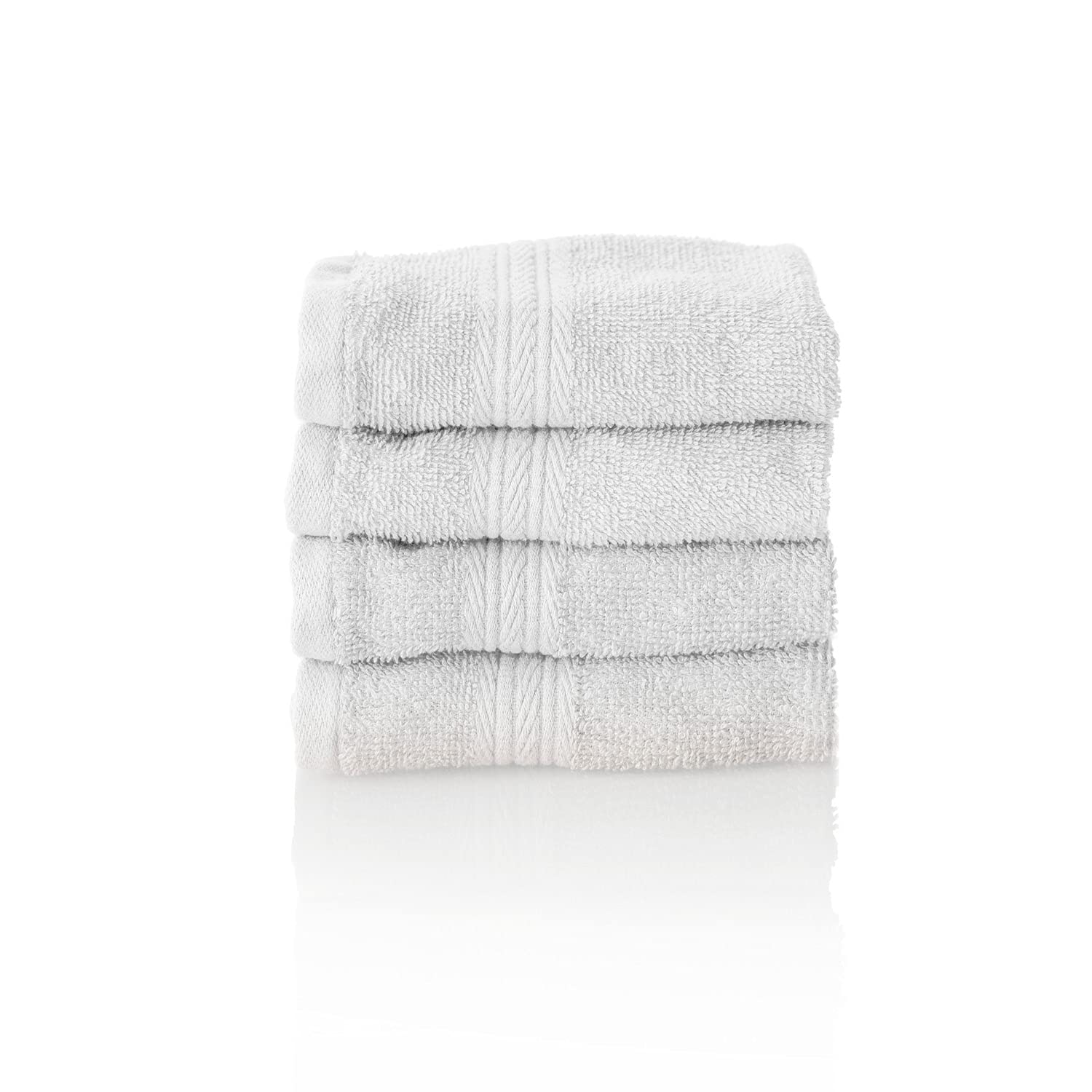 Glart Premium Cotton Guest Towels - Set of 4 White Terry Hand Towels