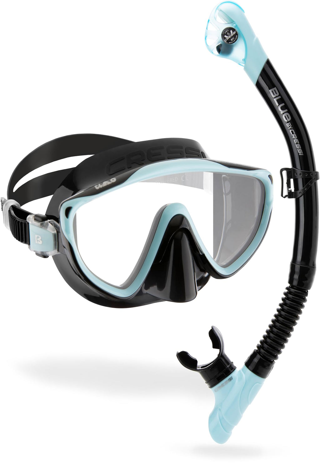 Cressi Tino & Scilla Adult Snorkeling Set - Wide View Mask & Dry Snorkel