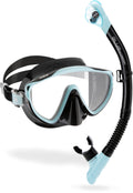 Cressi Tino & Scilla Adult Snorkeling Set - Wide View Mask & Dry Snorkel