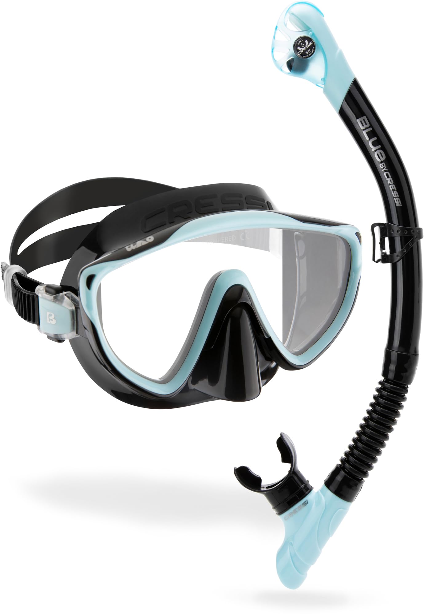 Cressi Tino & Scilla Adult Snorkeling Set - Wide View Mask & Dry Snorkel