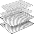 Jolof Store Stainless Steel Baking Tray and Rack Set | 4-Piece Cookie Sheet