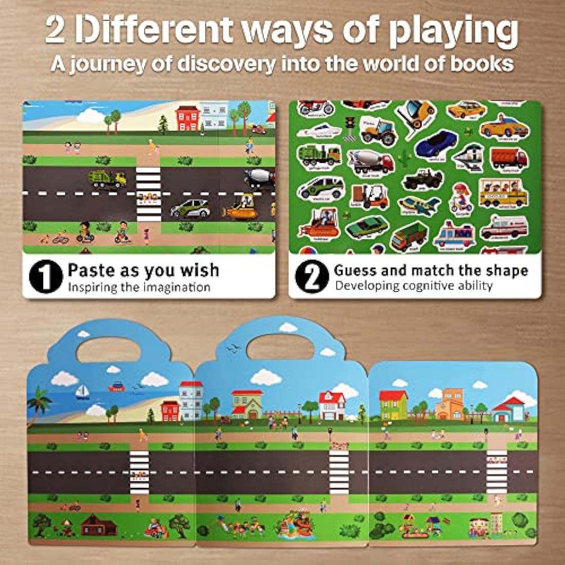 Jolof Store Reusable Sticker Books for Toddlers – 3 Set Animal & Dinosaur