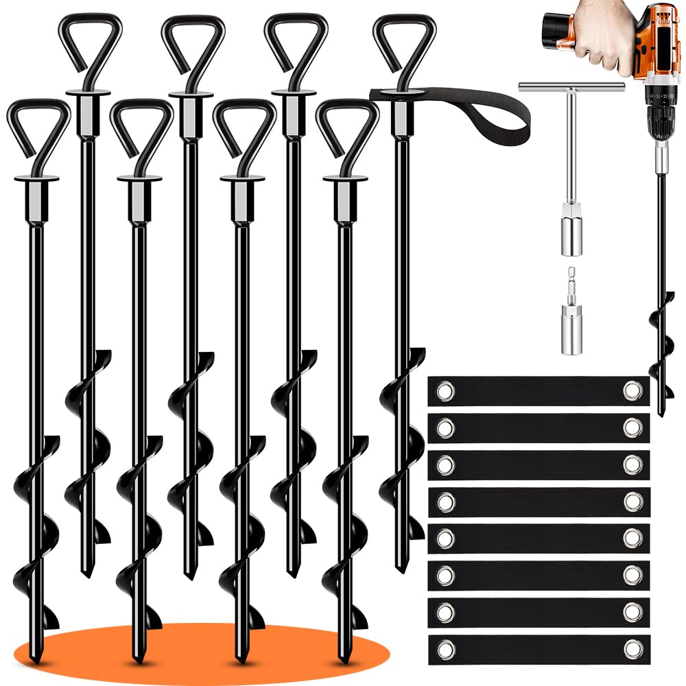 Heavy Duty Trampoline Ground Anchors – 14in Screw-in Stakes