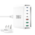 Jolof Store 200W GaN 7-Port USB-C Fast Charging Station for MacBook