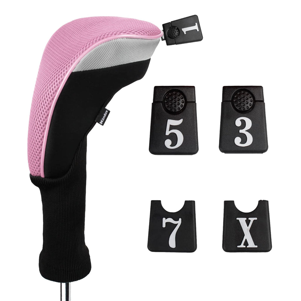 Andux Golf Club Head Covers - 5pc Set for 460cc Driver & Fairway Woods